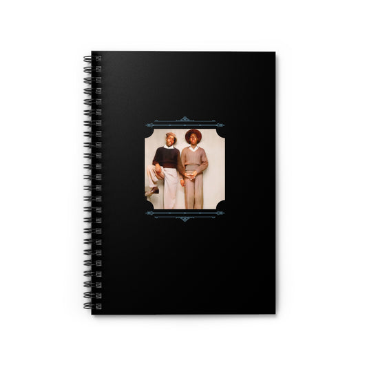 Spiral notebook featuring a restored photo of two stylish African-American men posed with quiet pride and affection