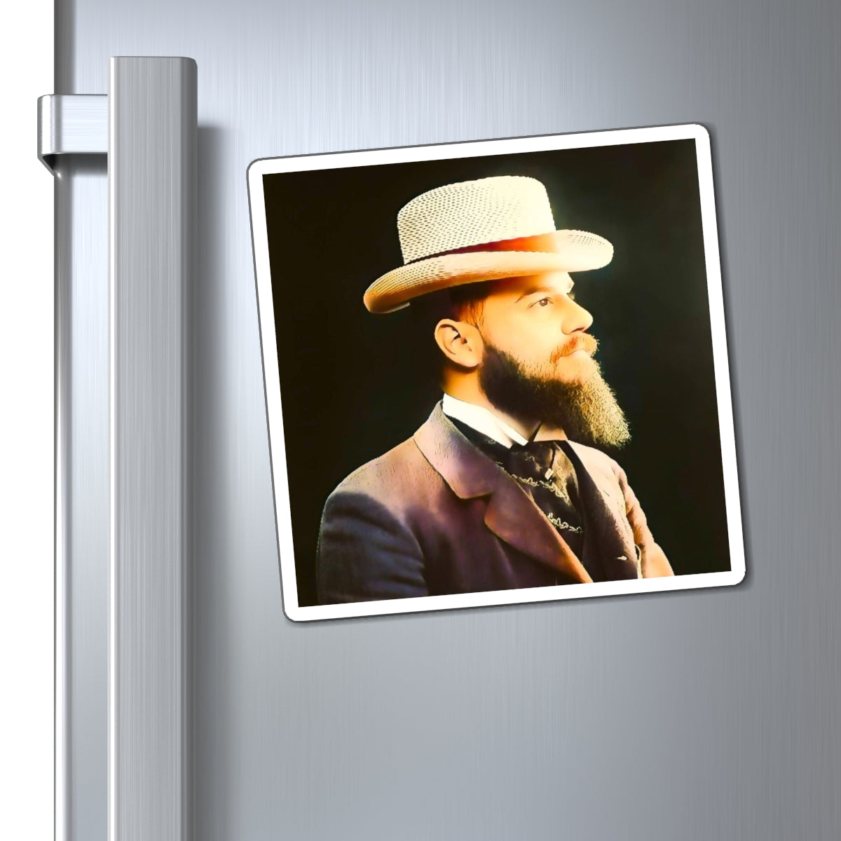 celibataire 014 | Magnets Vintage French Man Hat Handsome Mustache Beard Queer Gay LGBTQ