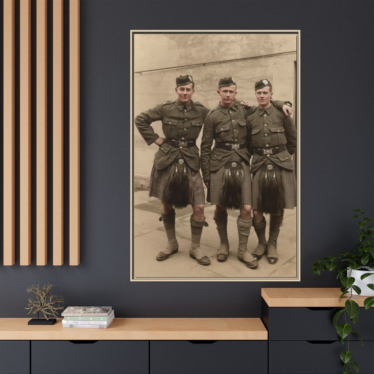 hommes 014 | Framed Vintage Photo - Matte Canvas