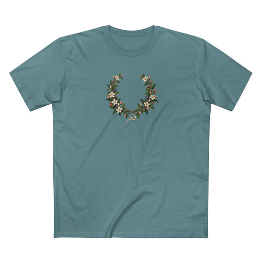 Pakistani Jasmine Pride Laurel Wreath T-Shirt | فخر Urdu LGBTQ+ Heritage Tee