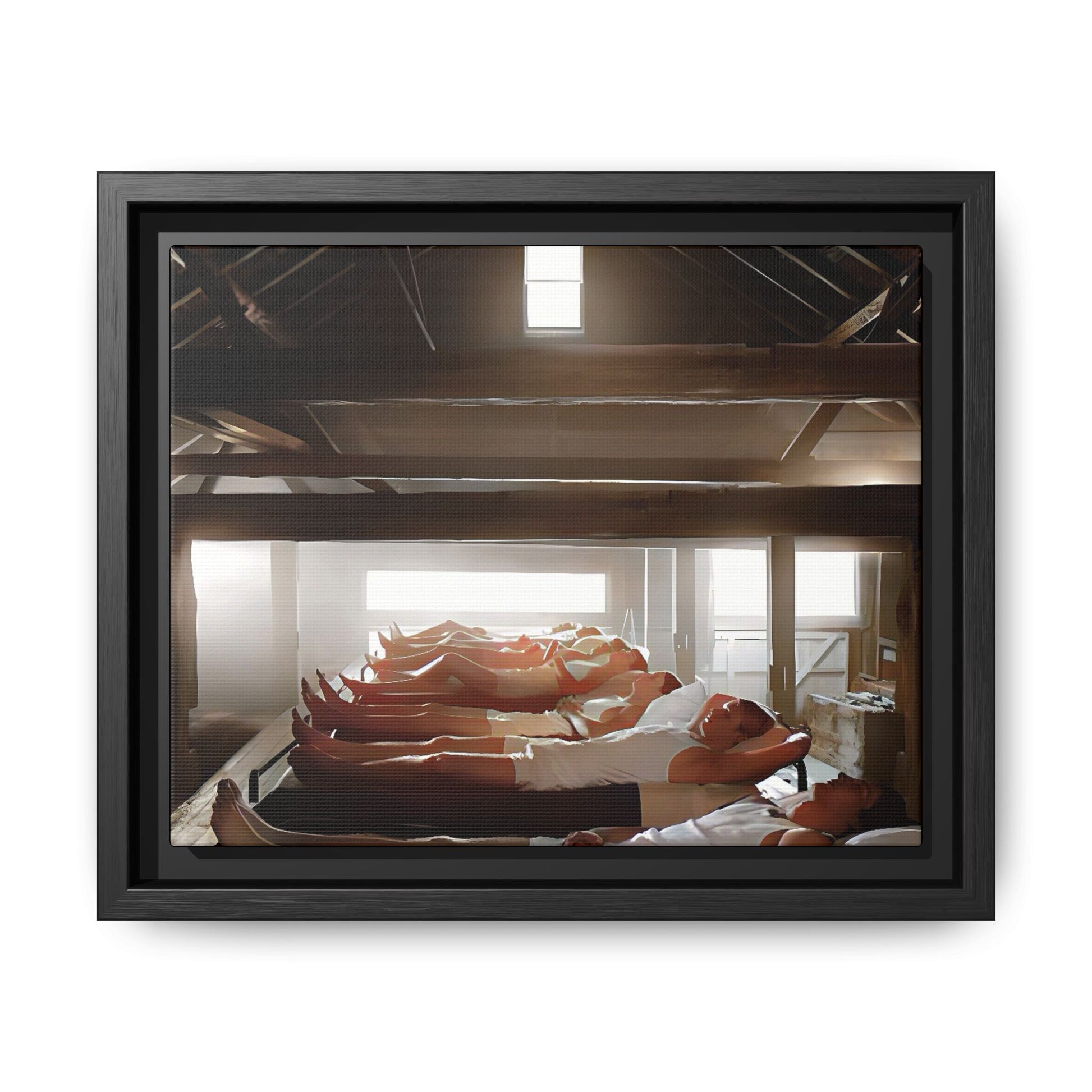A vintage restored and colorized photo capturing young US Army recruits resting inside the barracks at Fort Leavenworth, Kansas. The restored image highlights discipline, camaraderie, and military life, making it a timeless piece of history.
