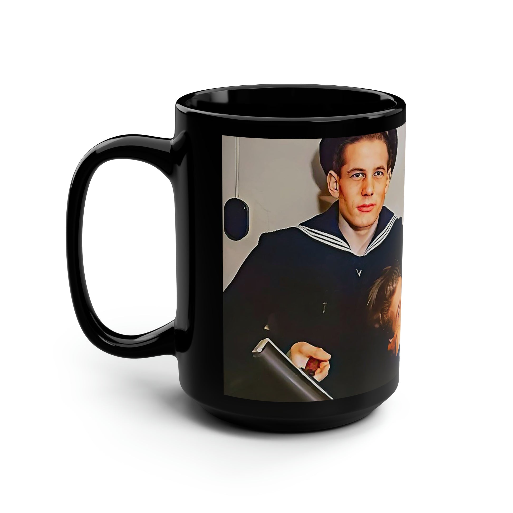 paire 010 | Black Mug, 15oz Vintage Soviet gay Soldiers Affectionate Gay LGBTQ Dad Russian Gift