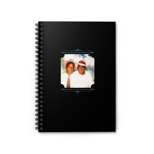Spiral notebook featuring a 1940s vintage photo of an African-American queer couple in matching hats.