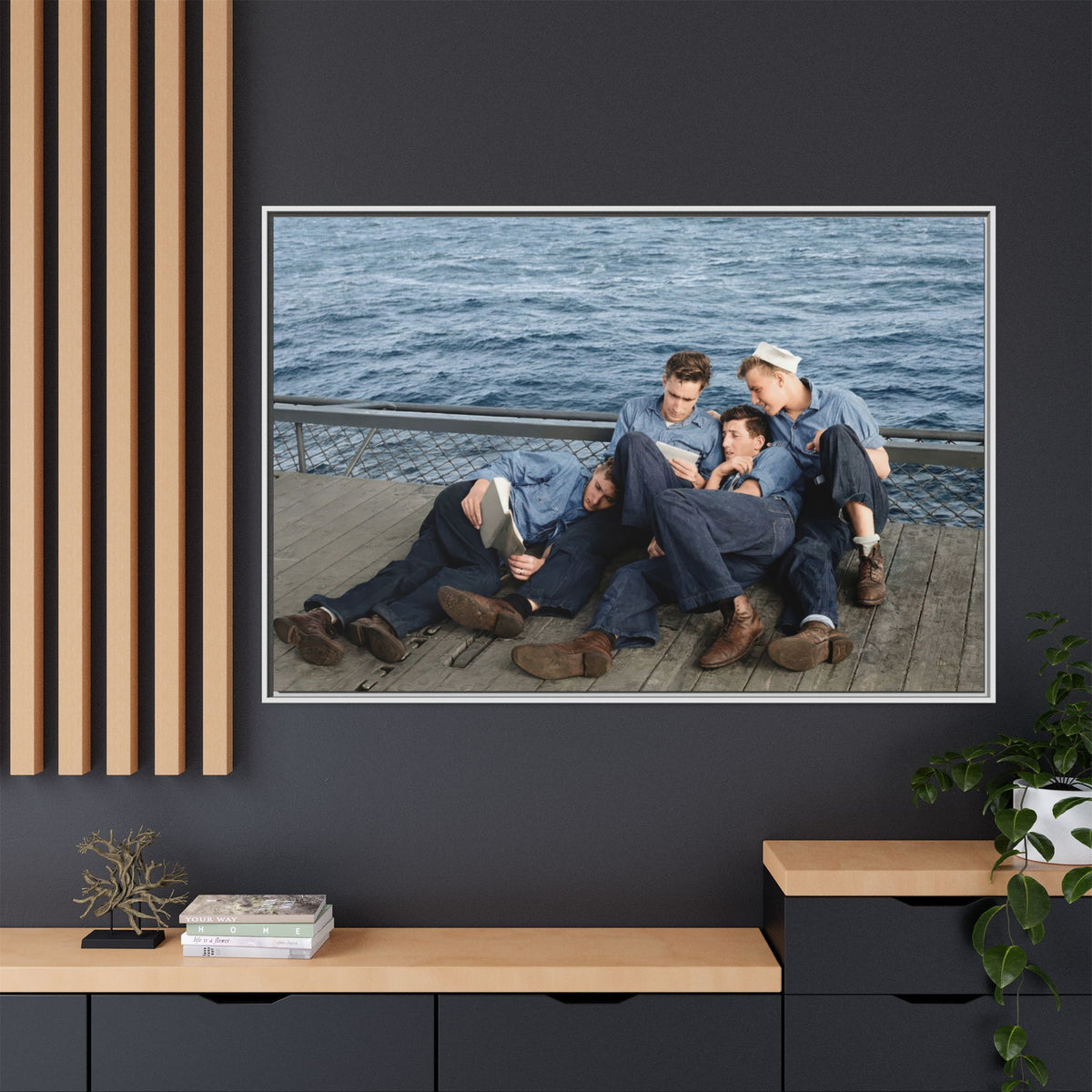 hommes 025 | Framed Vintage Photo - Matte Canvas