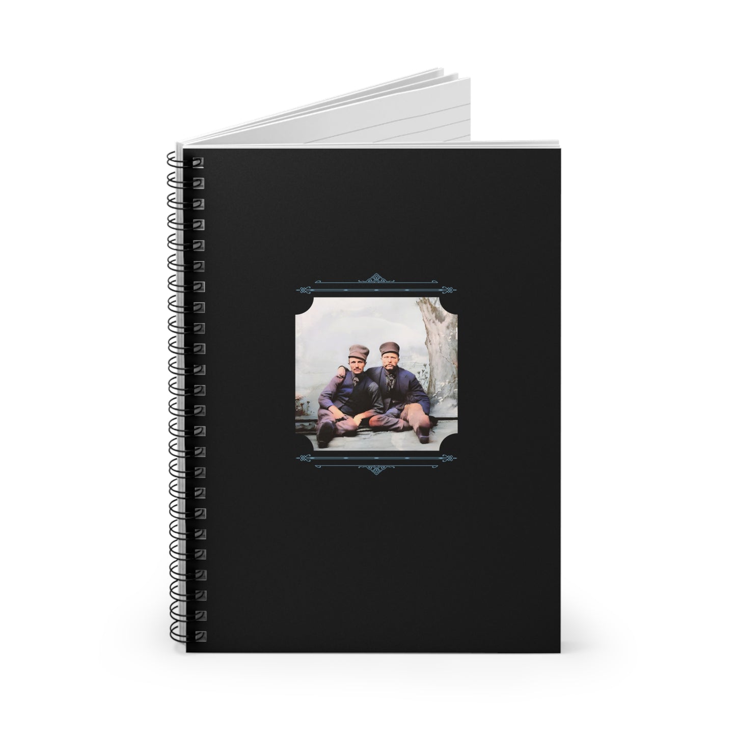 dutch gay couple notebook, lgbtq vintage photo, retro studio portrait journal, walt and pete
