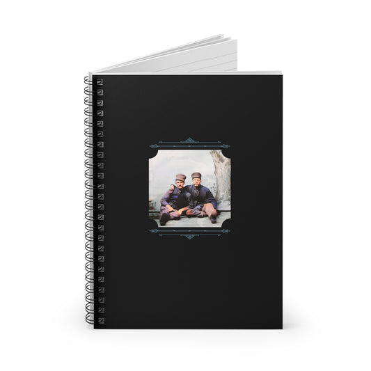 dutch gay couple notebook, lgbtq vintage photo, retro studio portrait journal, walt and pete