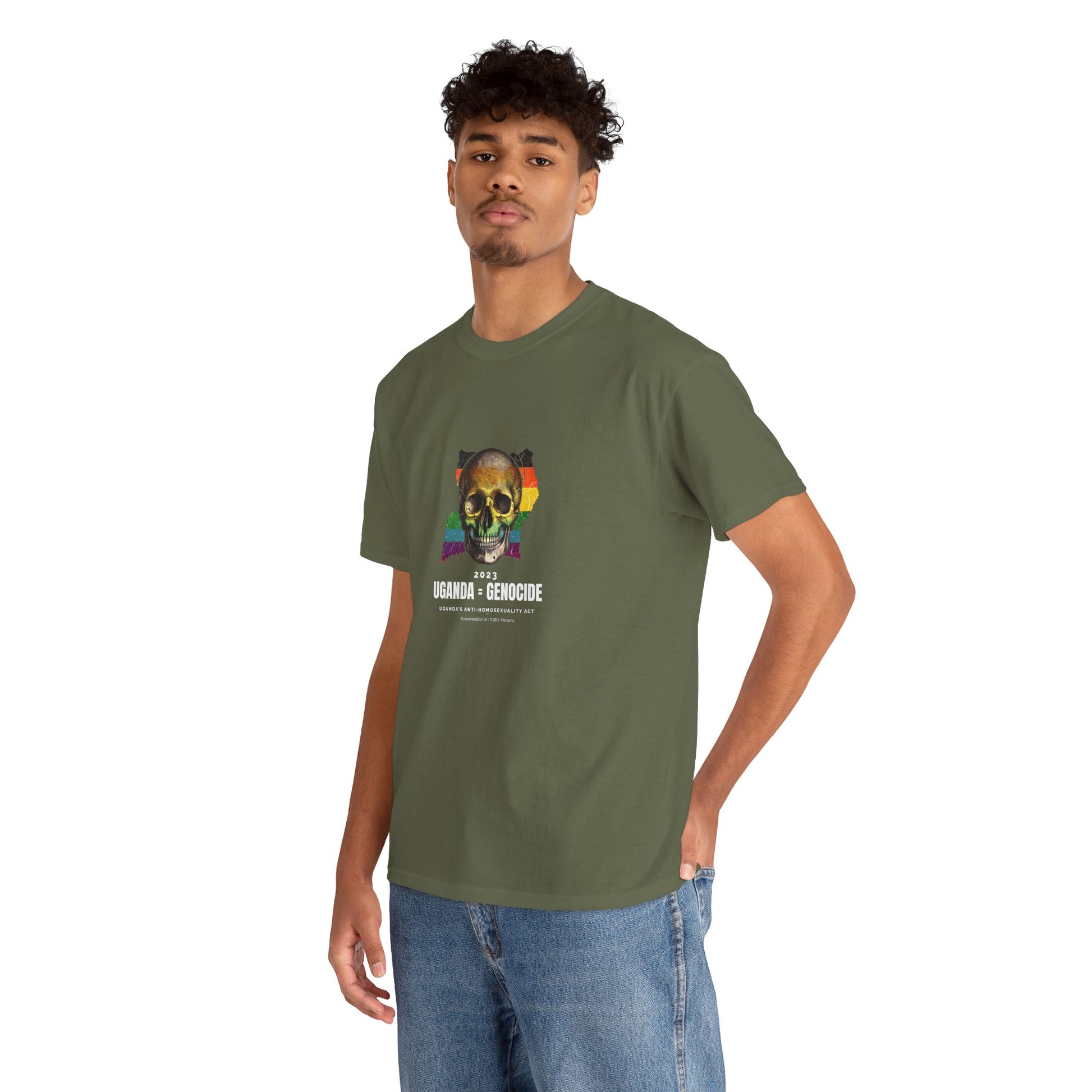 Uganda = Genocide | Activist T-Shirt Pride LGBTQ Execution Elimination Discrimination Gay T-Shirt