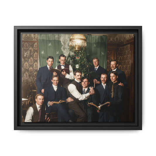 hommes 001 | Framed Vintage Photo - Matte Canvas