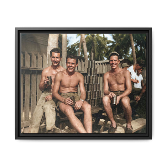 hommes 003 | Framed Vintage Photo - Matte Canvas