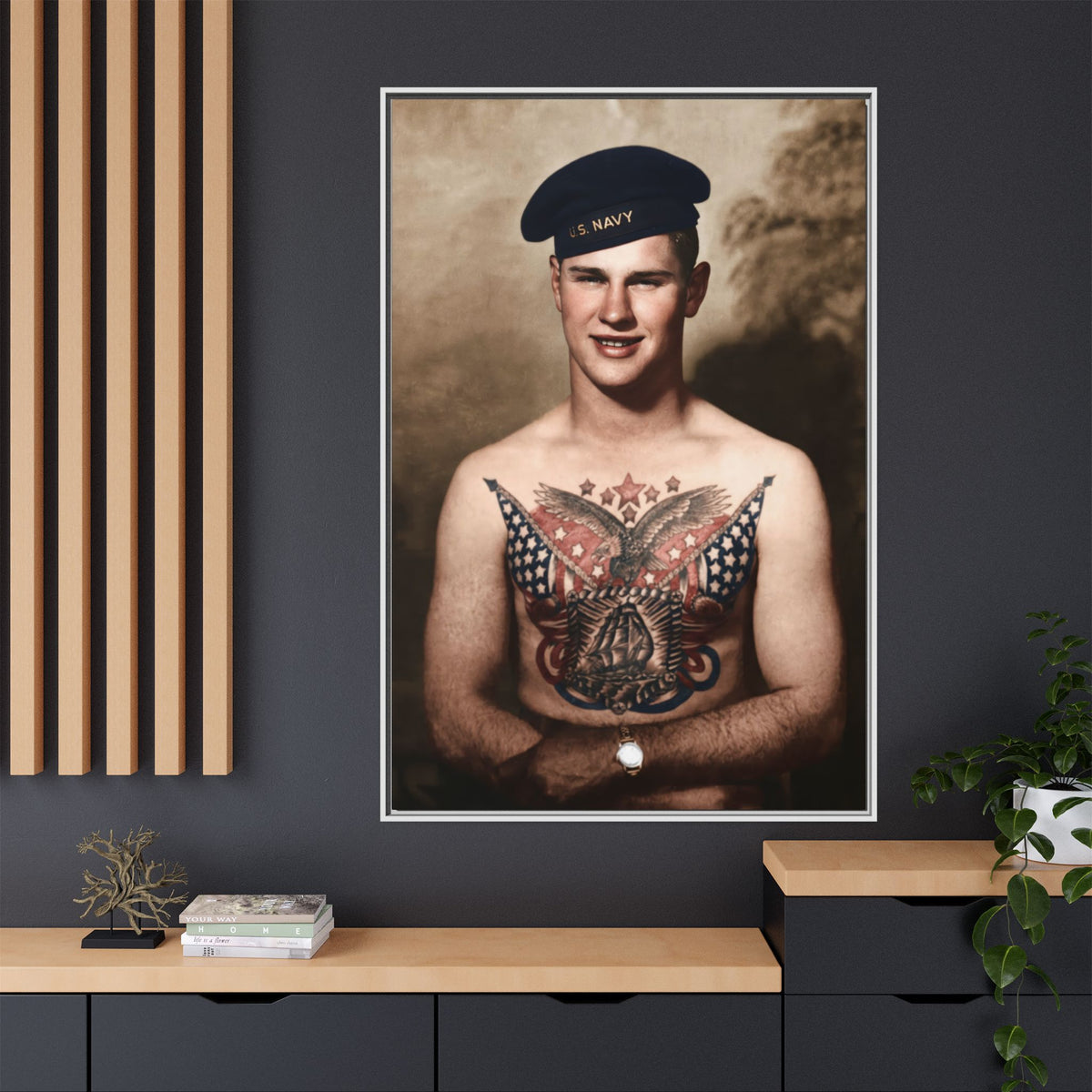 celibataire 037 | Framed Vintage Photo - Matte Canvas
