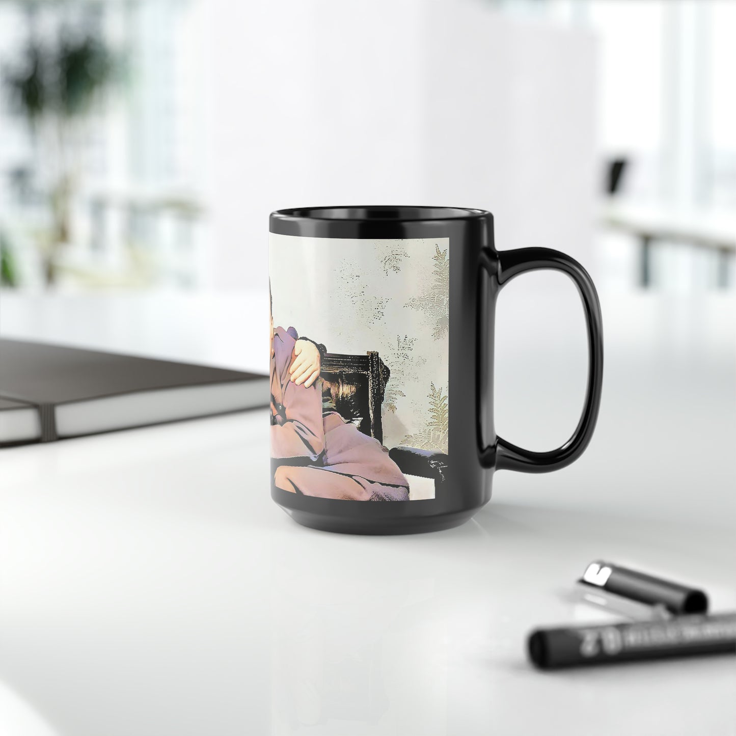 paire 087 | Black Mug, 15oz Gay Wedding Birthday Gift Present Couple Vintage Uniform Boyfriend