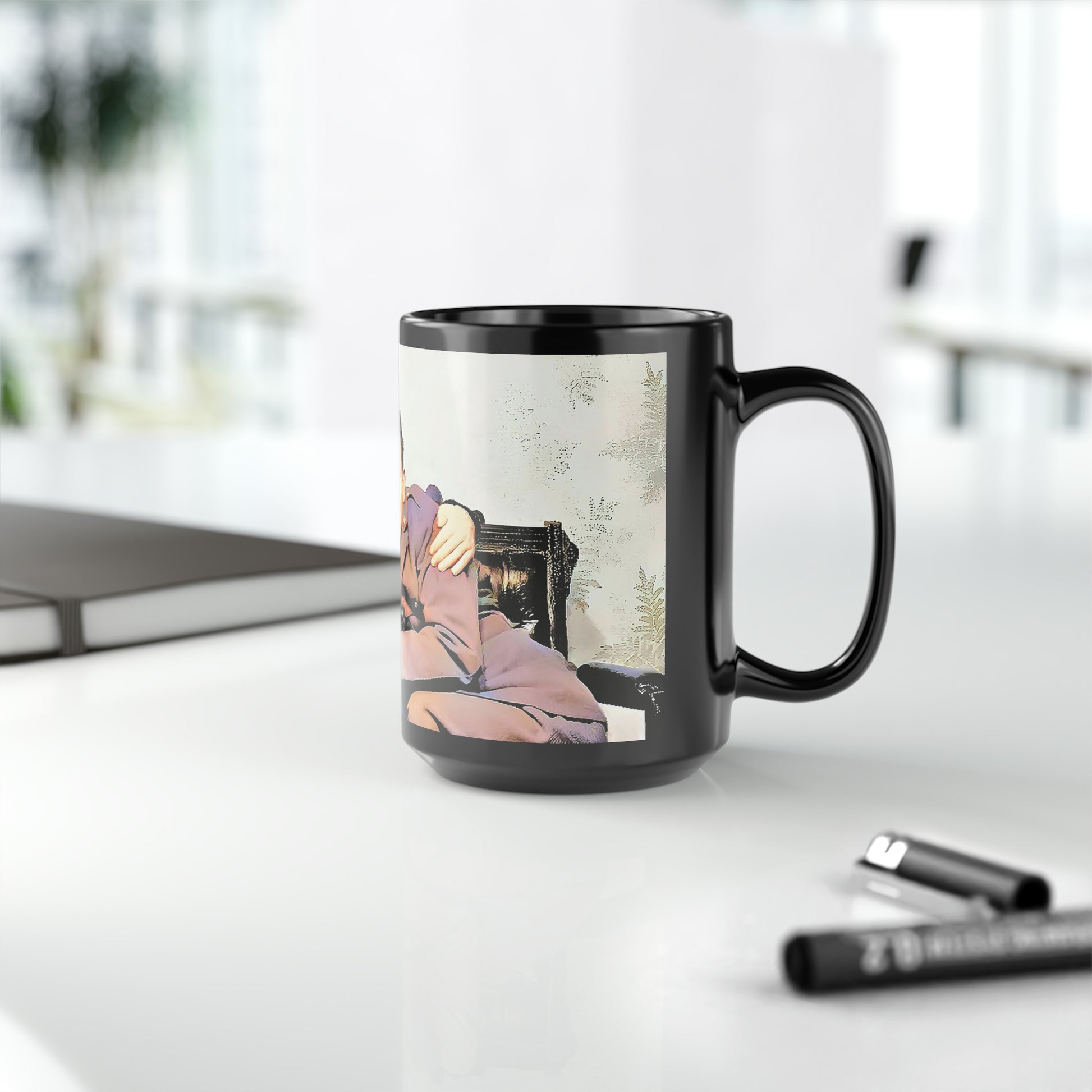 paire 087 | Black Mug, 15oz Gay Wedding Birthday Gift Present Couple Vintage Uniform Boyfriend