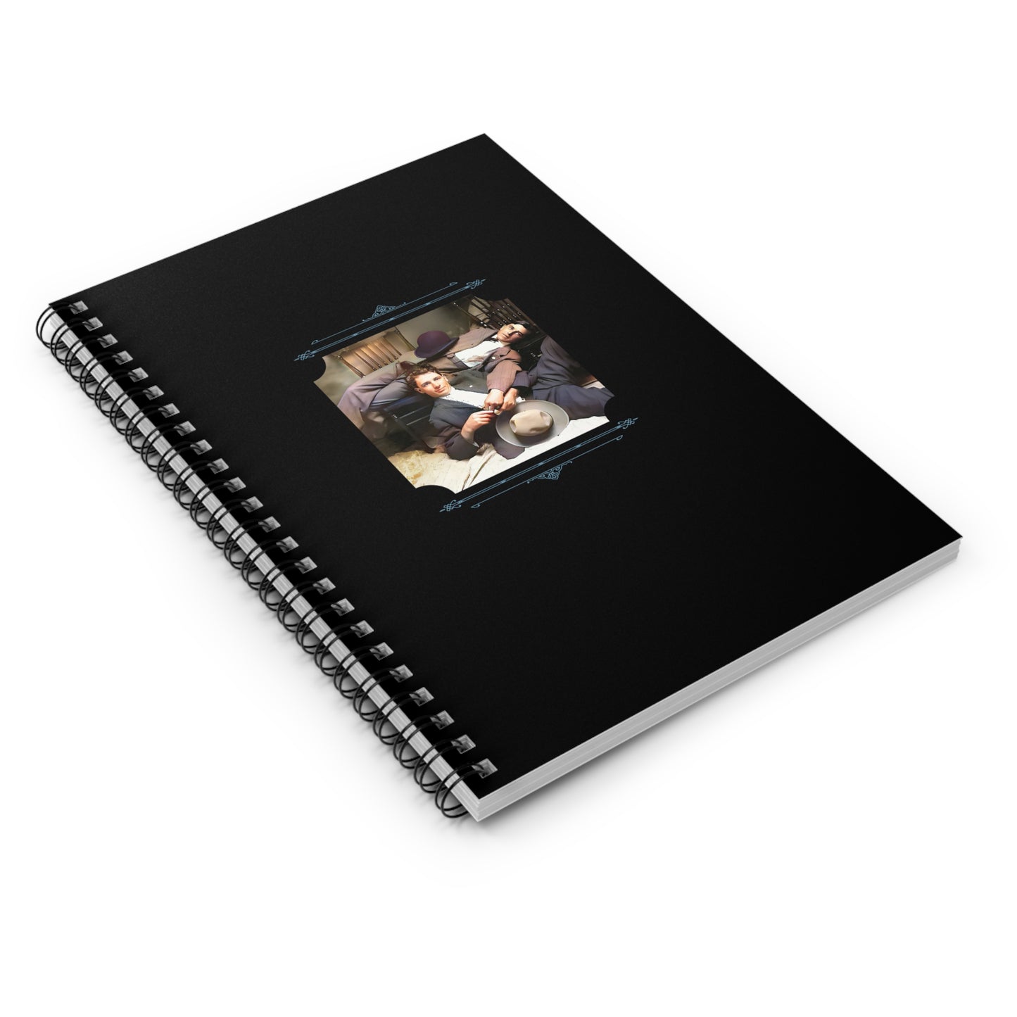 vintage gay romance, lgbtq spiral journal, historic gay photo, suited men notebook, queer lounge photo