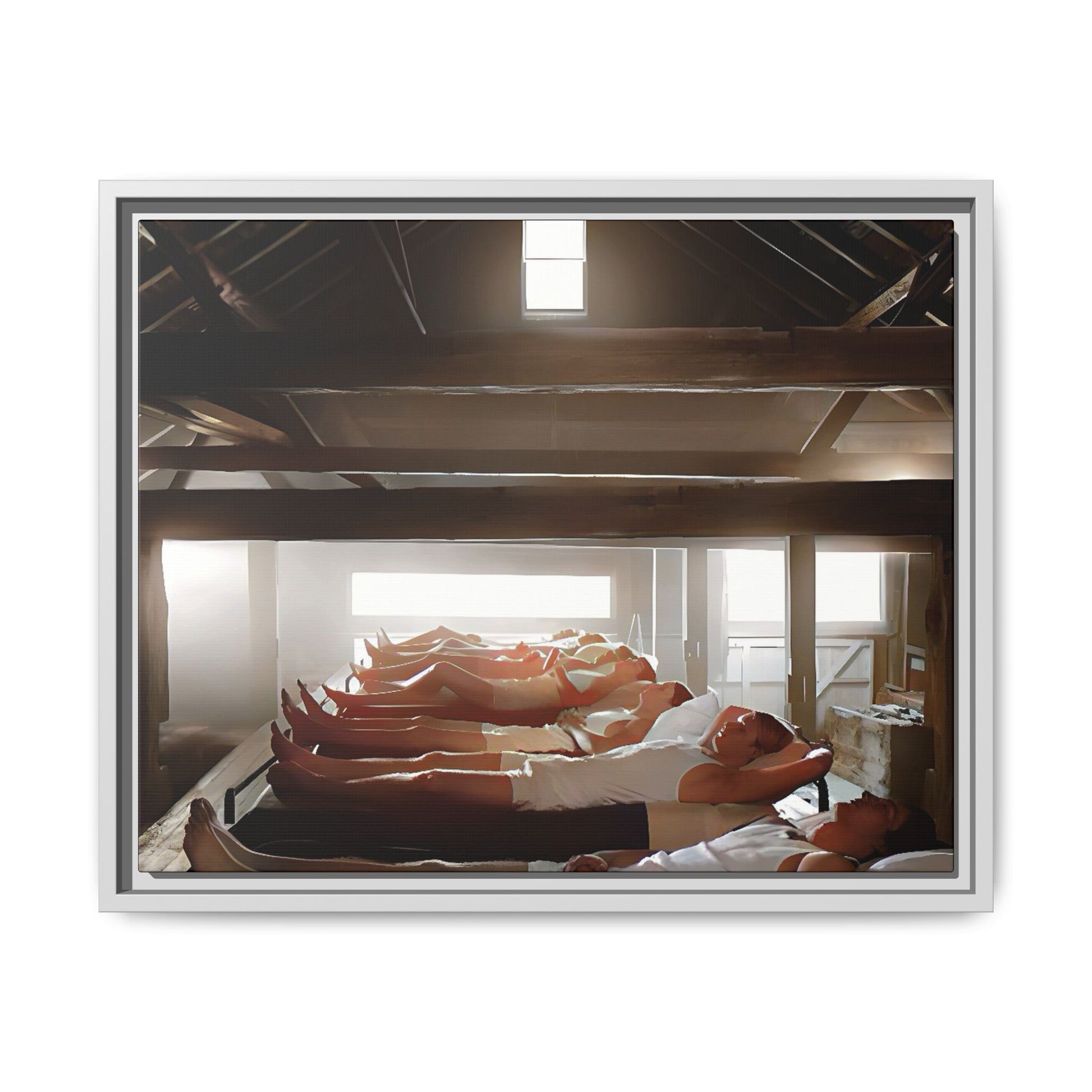 A vintage restored and colorized photo capturing young US Army recruits resting inside the barracks at Fort Leavenworth, Kansas. The restored image highlights discipline, camaraderie, and military life, making it a timeless piece of history.