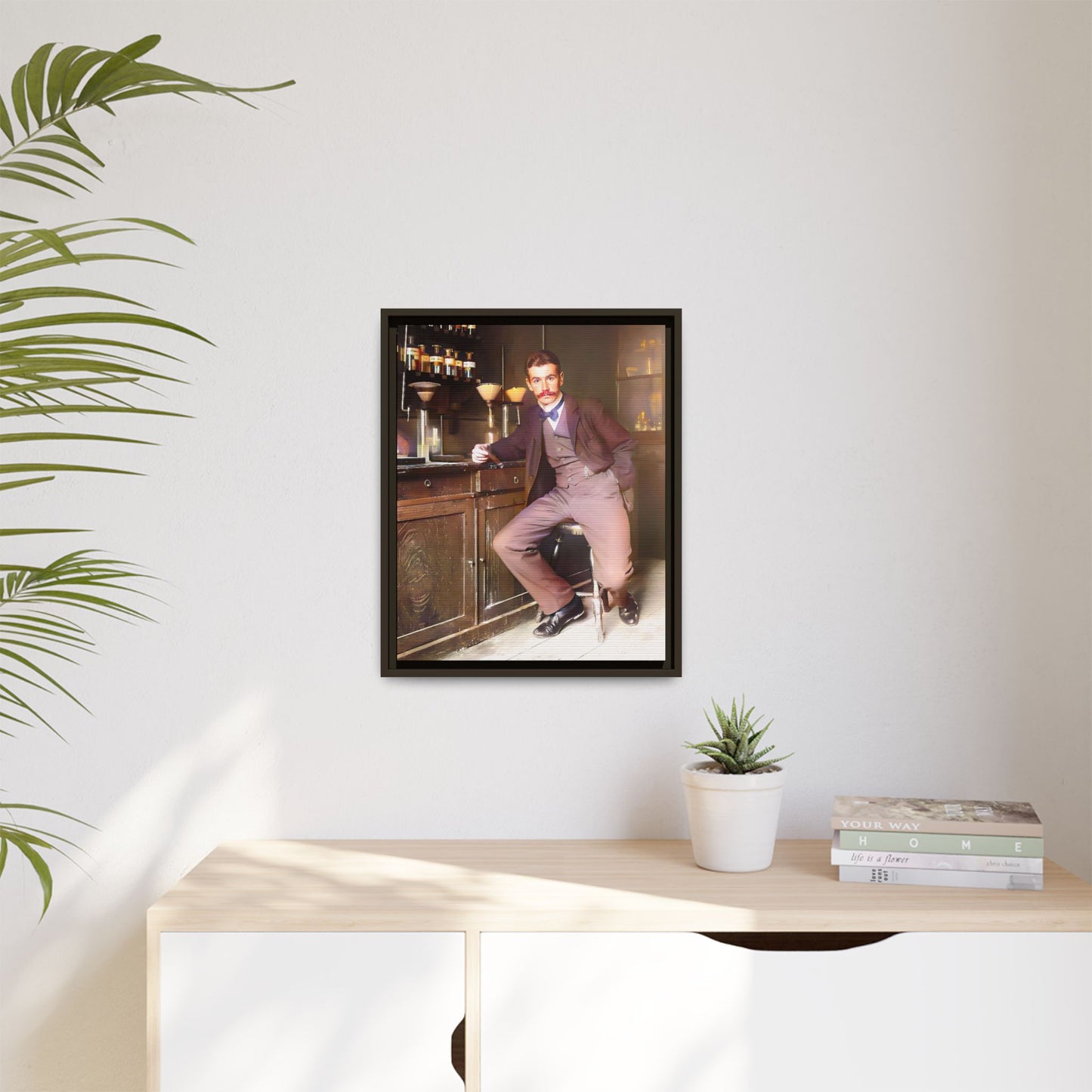 A restored vintage portrait of Dr. Kinnaird in Princeton, NJ. This framed matte canvas captures 19th-century academic excellence, intellect, and scientific history.