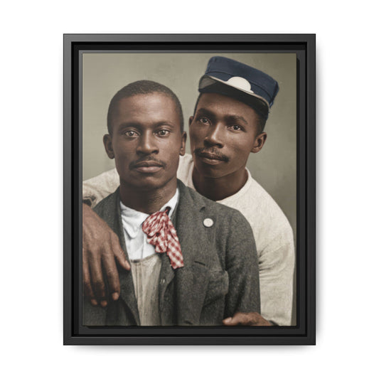 early twentieth century double portrait vintage photograph canvas wall art
