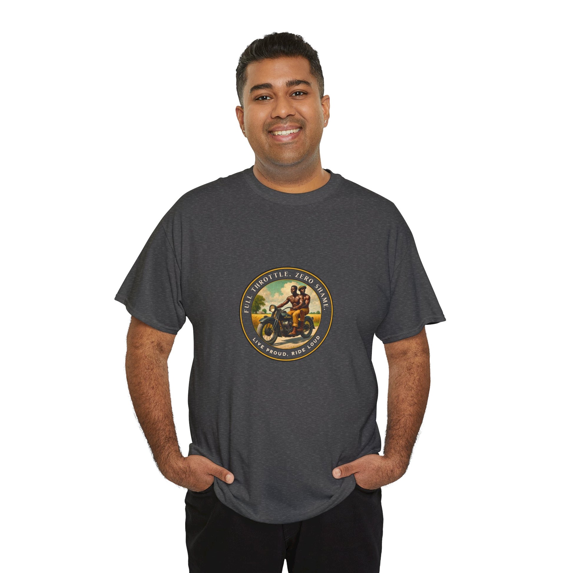 “Full Throttle. Zero Shame.” 01 | Motorcycle Pride T-Shirt