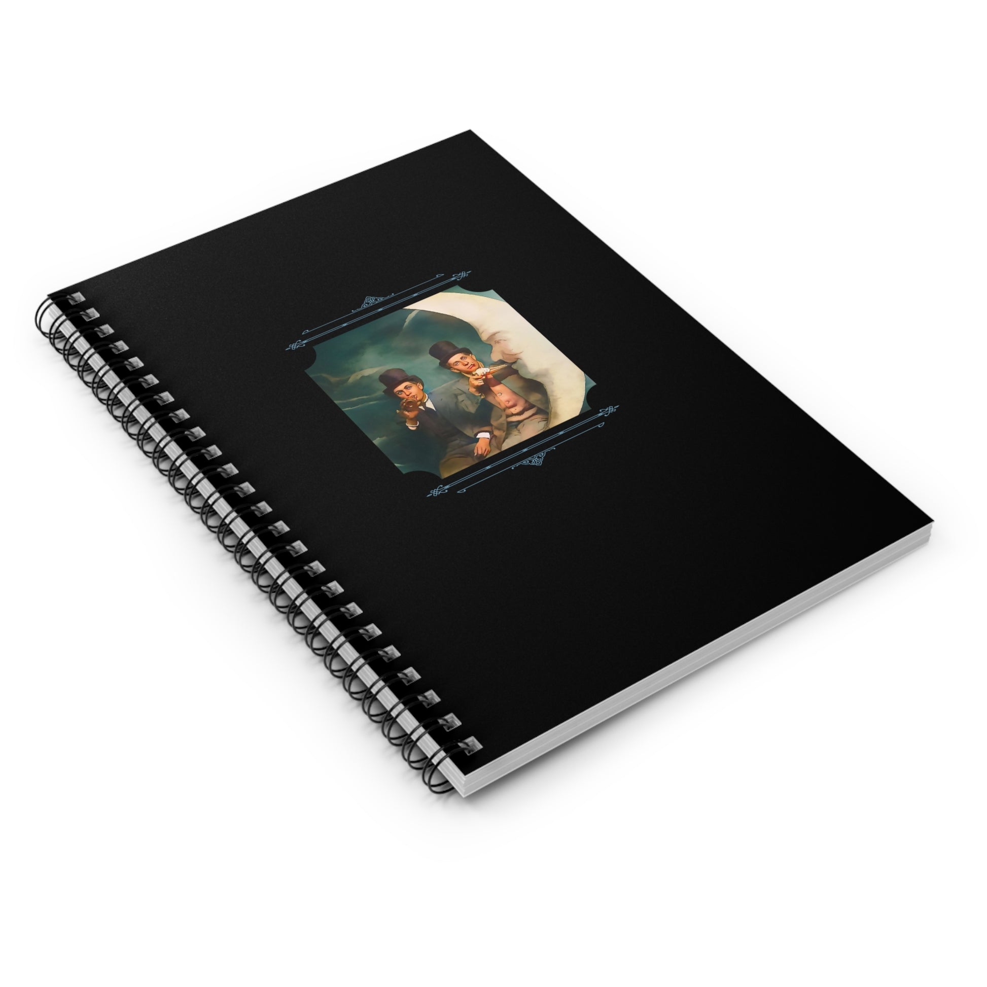 vintage carnival photo, man in the moon portrait, lgbtq pride notebook, retro photo stationery