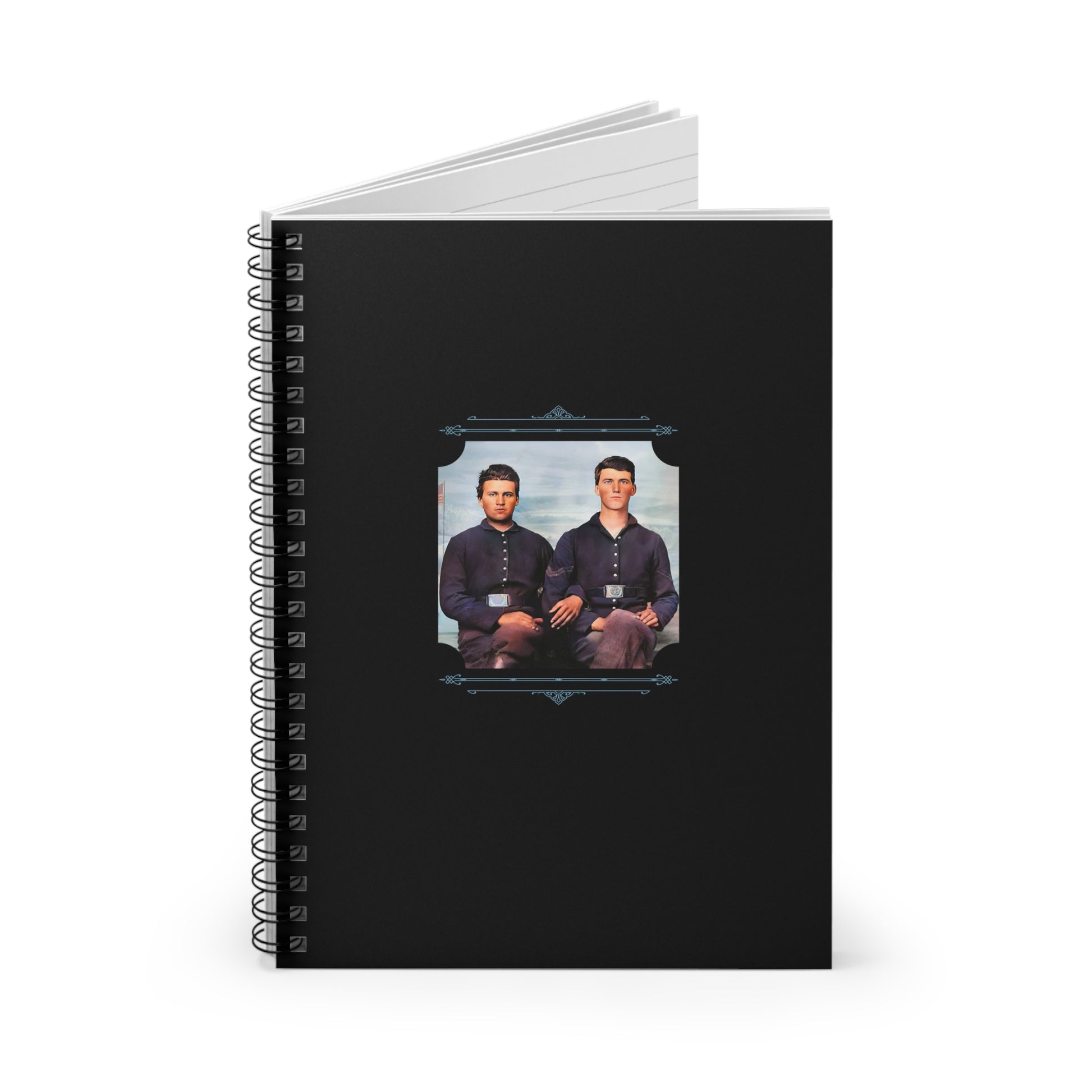 civil war gay couple, union soldier notebook, vintage lgbtq stationery, pride historical journal