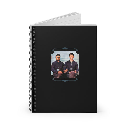 civil war gay couple, union soldier notebook, vintage lgbtq stationery, pride historical journal