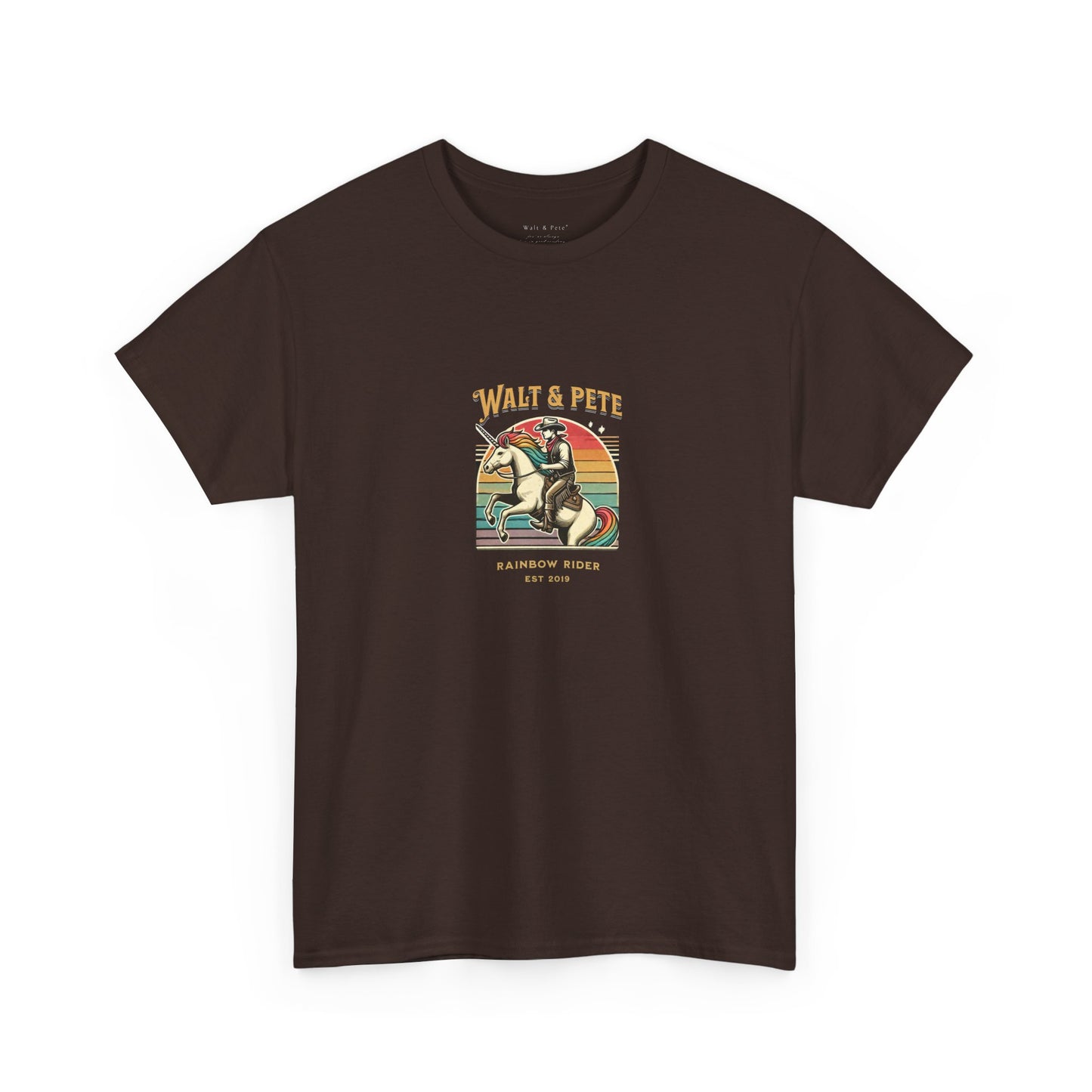 Rainbow Rider | Pride T-Shirt Walt & Pete Pride Western Unicorn Cowboy Fun Queer LGBTQ Rodeo