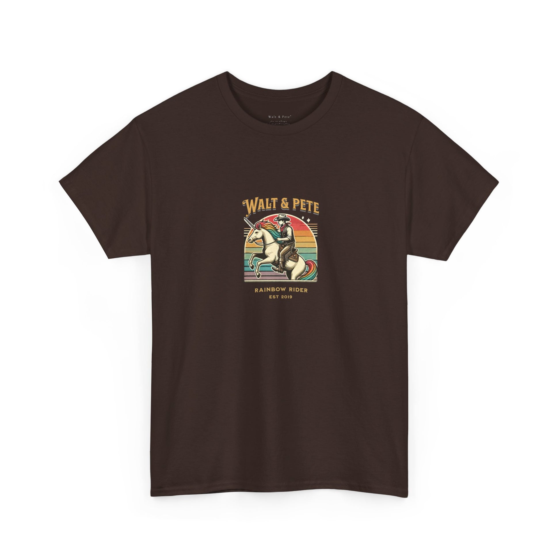 Rainbow Rider | Pride T-Shirt Walt & Pete Pride Western Unicorn Cowboy Fun Queer LGBTQ Rodeo