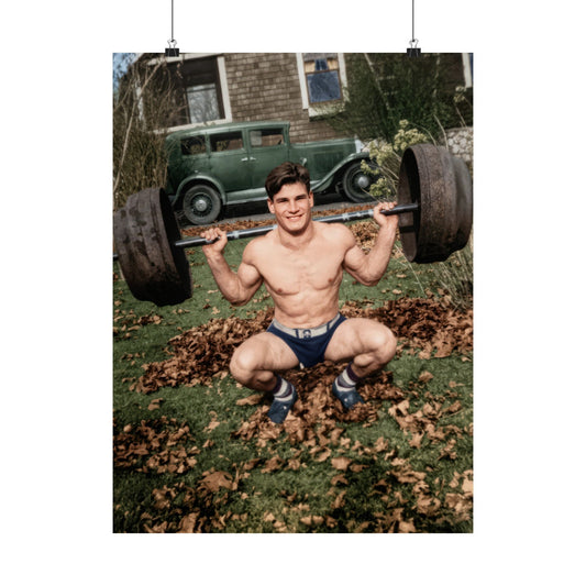 Vintage Strongman Weightlifting Matte Vertical Poster