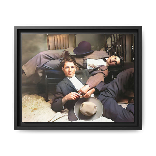 A vintage portrait of Victor & Benjamin in Madison, Wisconsin. This framed matte canvas captures LGBTQ+ history, love, and deep connection, making it a meaningful and timeless addition to any collection or home decor. Gay Couple