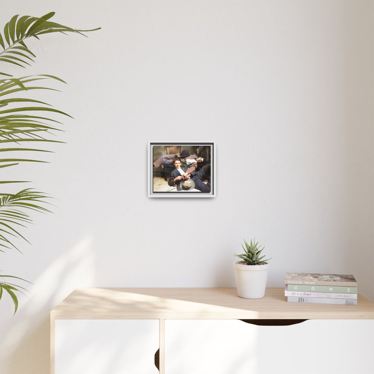 A vintage portrait of Victor & Benjamin in Madison, Wisconsin. This framed matte canvas captures LGBTQ+ history, love, and deep connection, making it a meaningful and timeless addition to any collection or home decor. Gay Couple