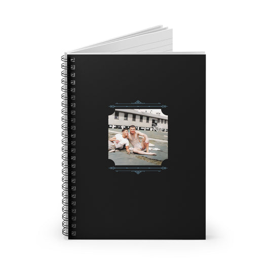 nterracial vintage photo, wwii army gay couple, lgbtq black soldier image, pride history notebook