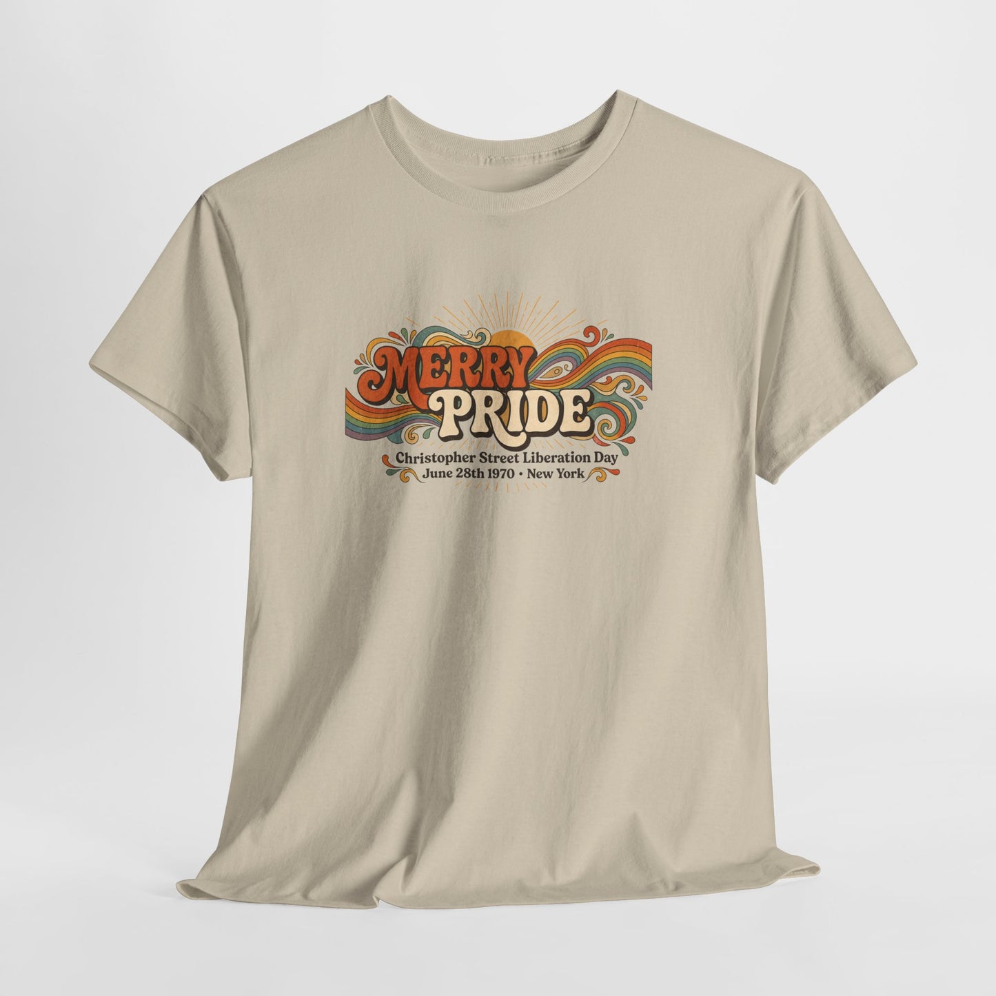 Merry Pride 1970 T-Shirt | Vintage LGBTQ Liberation Tee