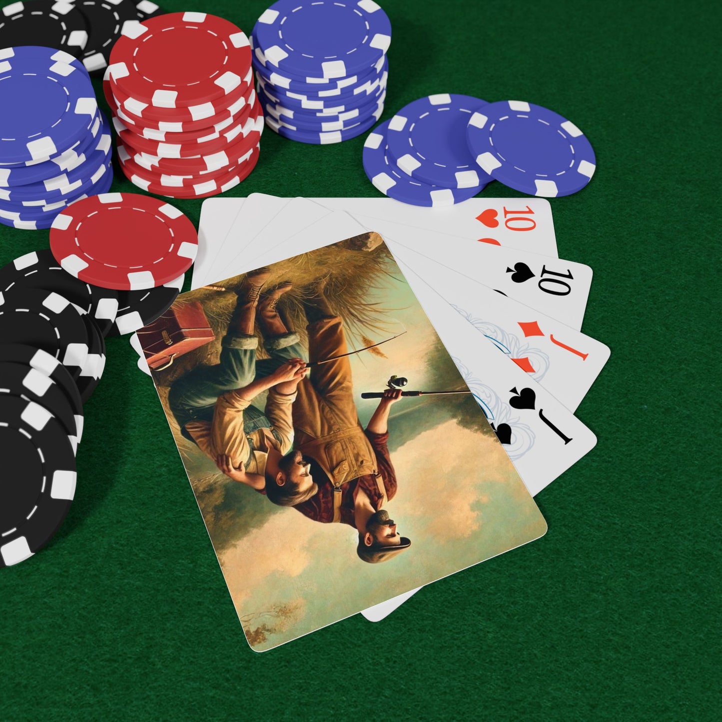 A peaceful 1920s riverbend scene featuring two men in overalls pausing their fishing trip, sharing a quiet moment of companionship and Queer love, honoring hidden LGBTQ+ histories in rural America. Gay Couple