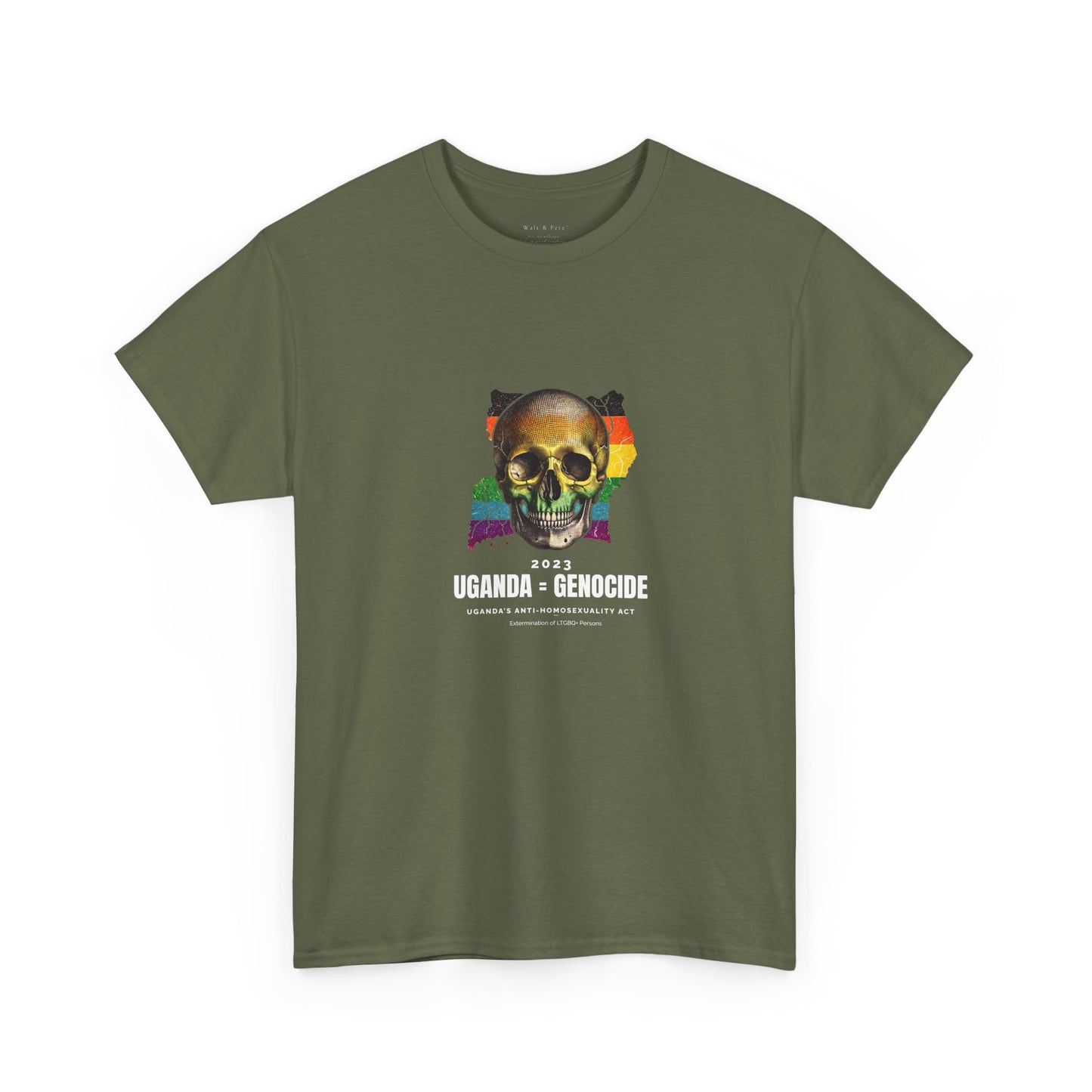 Uganda = Genocide | Activist T-Shirt Pride LGBTQ Execution Elimination Discrimination Gay T-Shirt