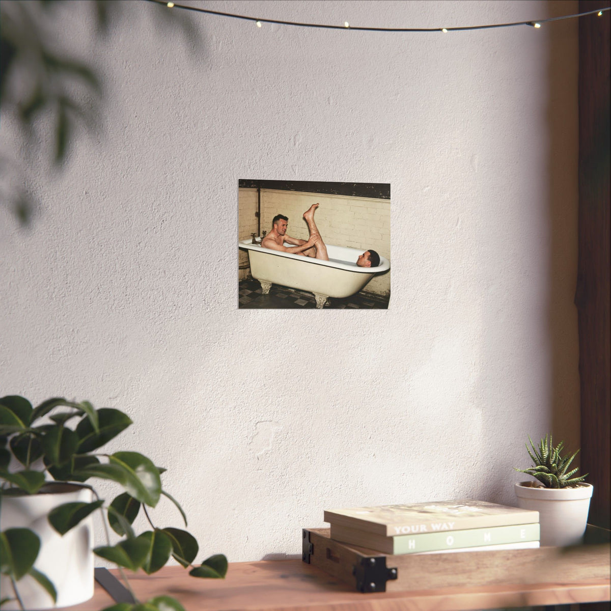 Paire 162 | Two Men Sharing a Clawfoot Bathtub | Vintage Photography Poster