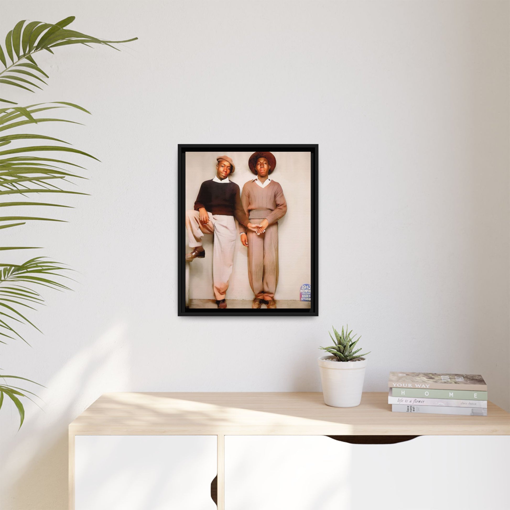 Vintage Gay studio portrait of Kenneth & Edgar, Memphis 1942. A beautifully restored black queer history canvas print celebrating love, resilience, and connection. Queer Couple