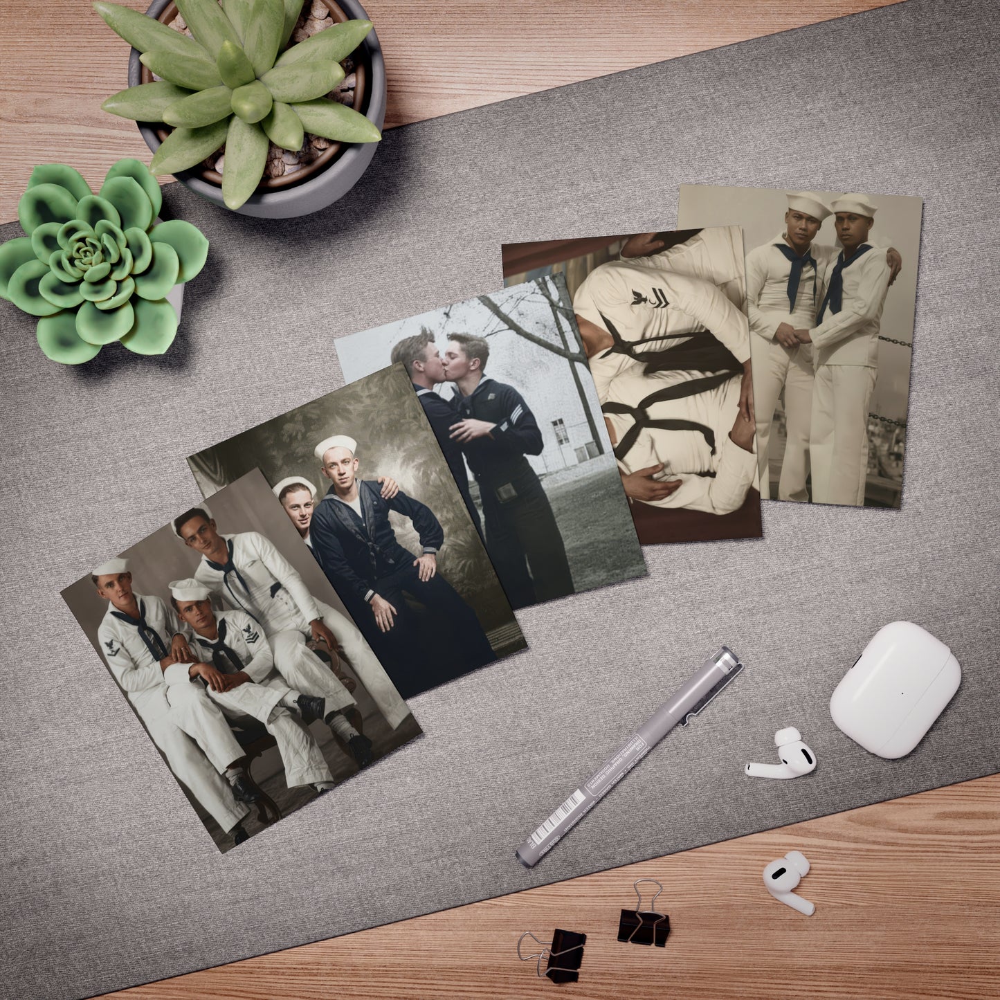 Ephemera of Us Collection – Vintage Naval Portrait Greeting Cards (5-Pack)