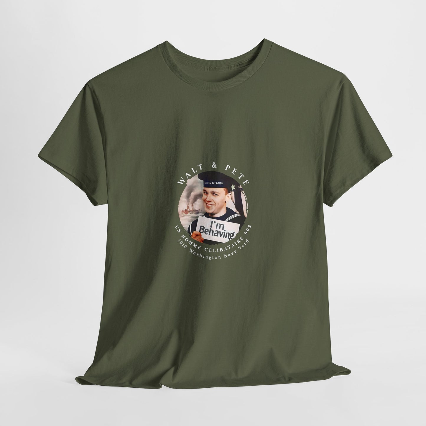 un homme célibataire 002 | Vintage Photo T-Shirt USN U.S. Navy Uniform Warcraft Steam Ship Patriotic