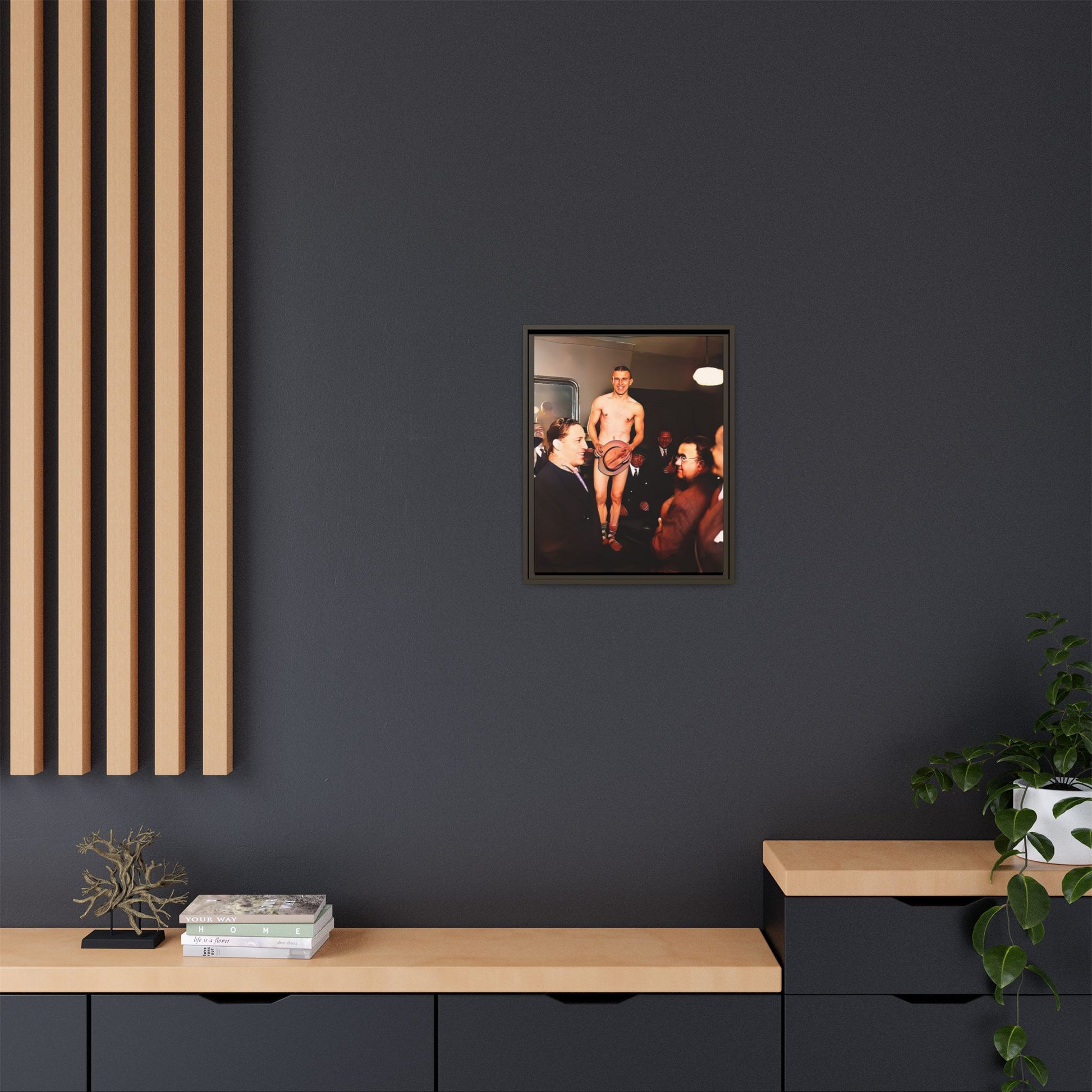 A restored vintage portrait of Jimmy, a dancer at The Slide in New York. This framed matte canvas captures LGBTQ+ history, vibrant nightlife, and the spirit of performance.