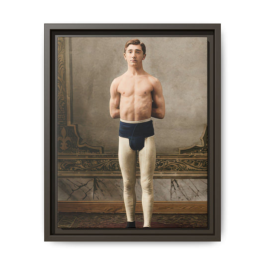 Athlétisme 028 historical athletic portrait reproduced as framed matte canvas wall art