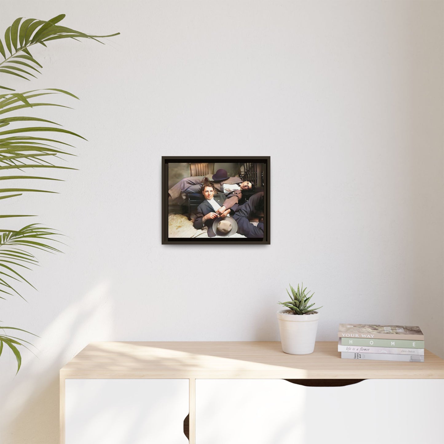 A vintage portrait of Victor & Benjamin in Madison, Wisconsin. This framed matte canvas captures LGBTQ+ history, love, and deep connection, making it a meaningful and timeless addition to any collection or home decor. Gay Couple