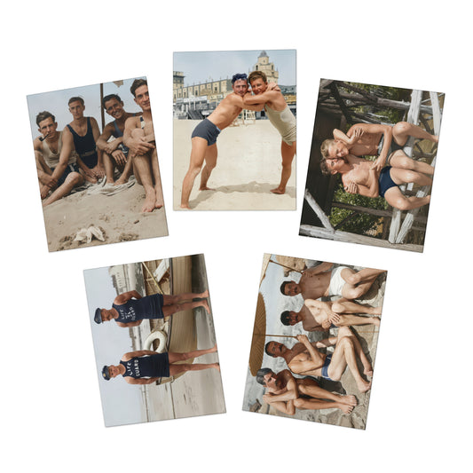 nager Collection – Vintage Swimming Portrait Greeting Cards (5-Pack) | Ephemera of Us | Blank Note Cards