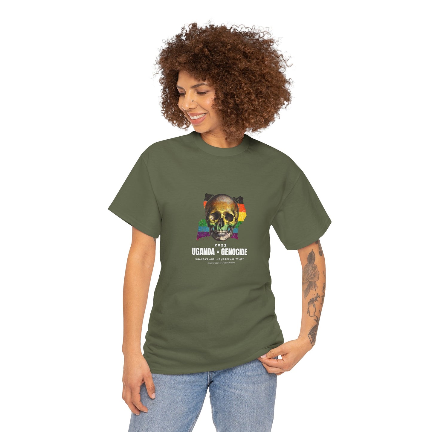 Uganda = Genocide | Activist T-Shirt Pride LGBTQ Execution Elimination Discrimination Gay T-Shirt