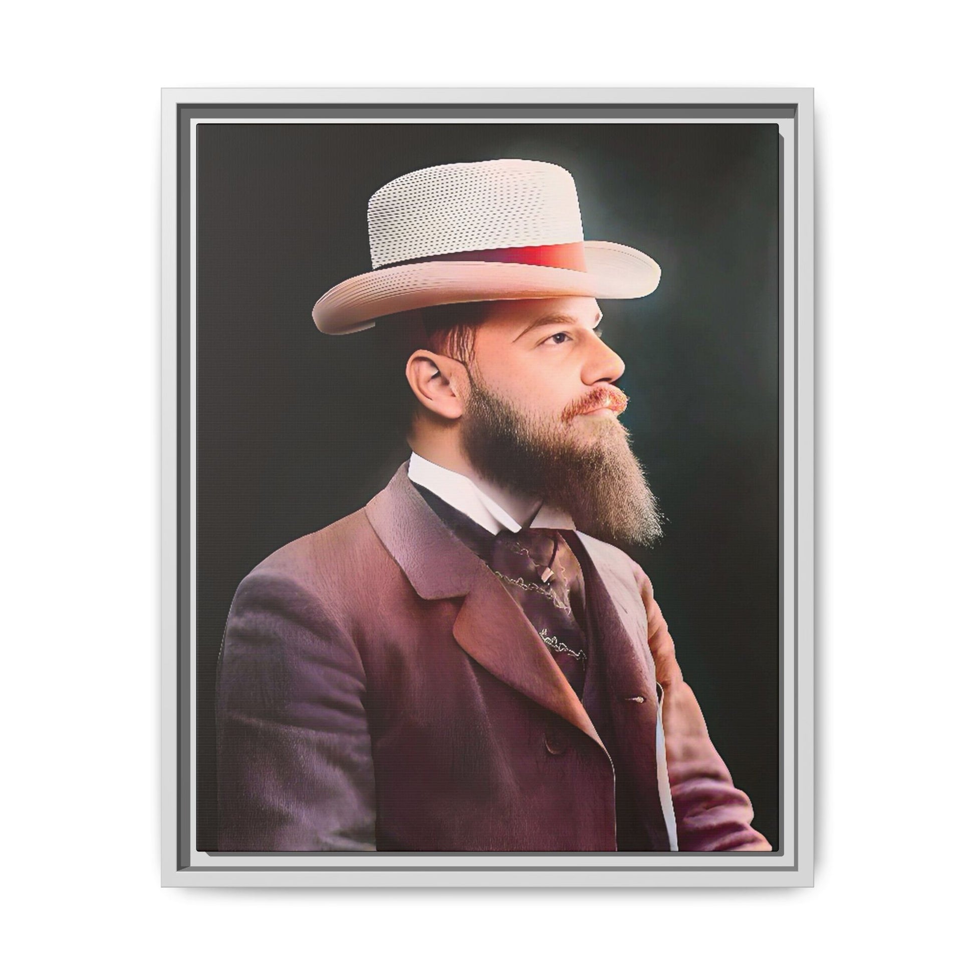 A restored Belle Époque portrait of Jean-Etienne from Le Marais, Paris. This framed matte canvas print captures the sophistication, elegance, and charm of vintage Parisian culture, making it a timeless addition to any home or gallery space.