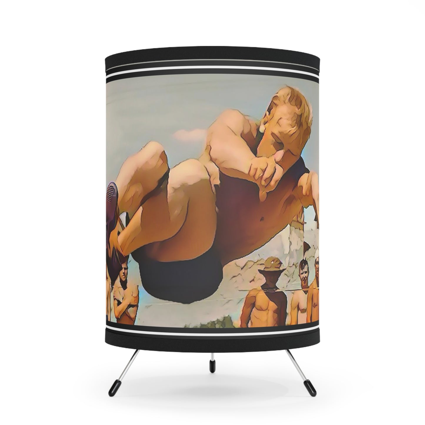 hommes 009 | Tripod Lamp Vintage Military High Jump Beach Swim Suit Gay LGBTQ Queer USN Navy