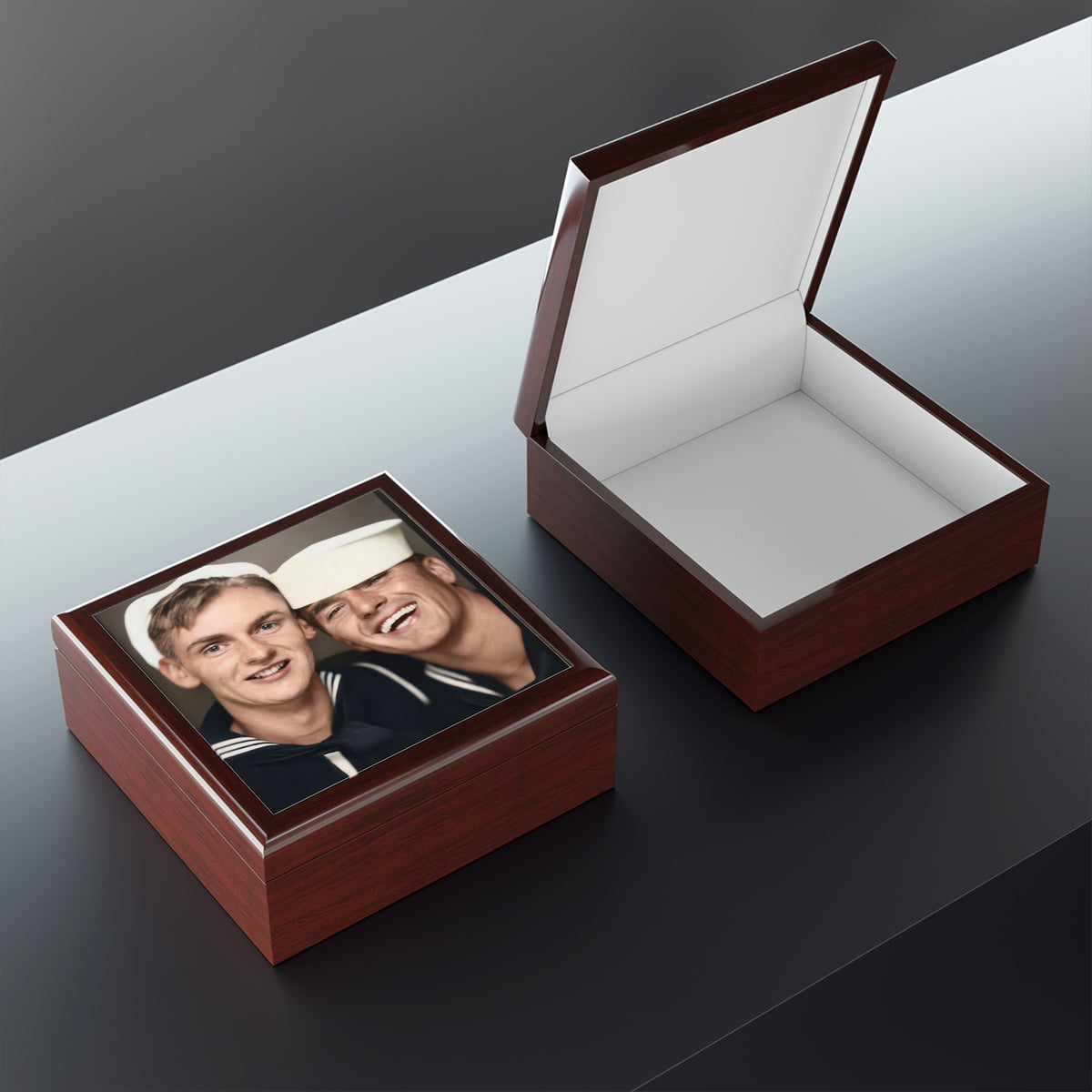 Paire 154 | Vintage Photobooth Series | Two Smiling Sailors Keepsake Box