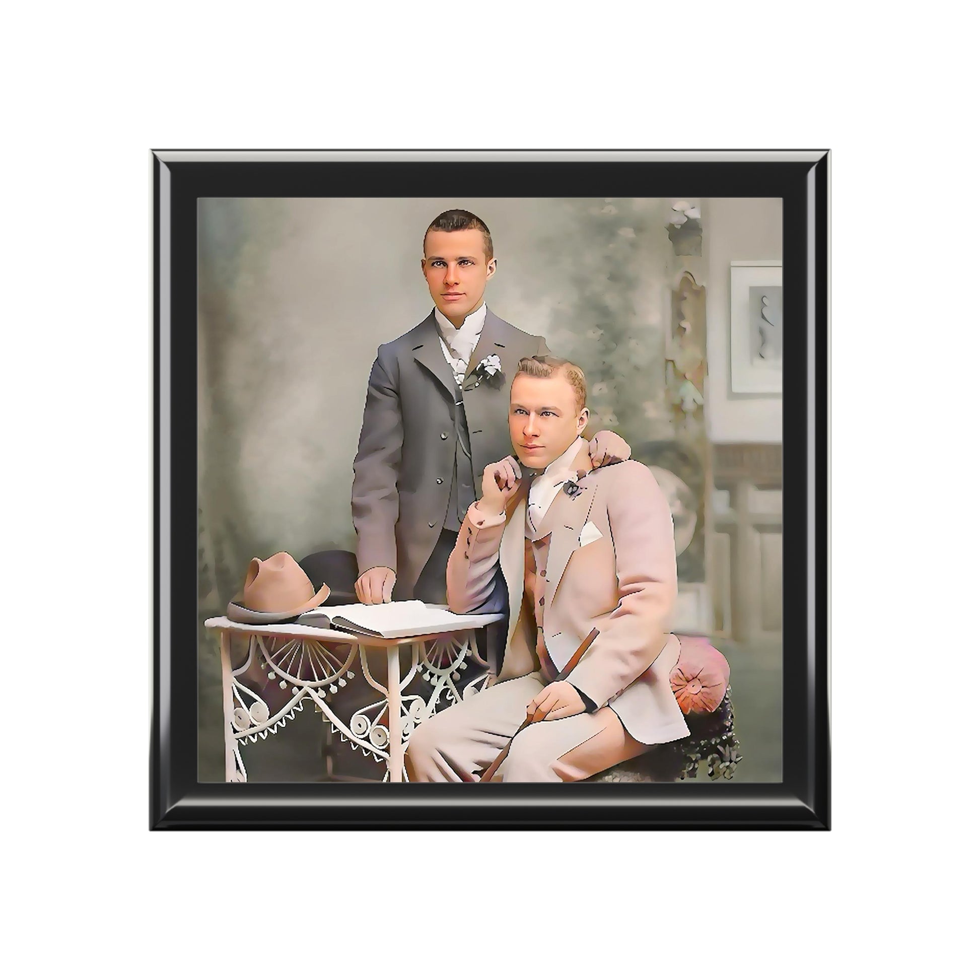 paire 054 | Keepsake Box Vintage Gay Wedding Portrait Couple Queer Suits Formal Photo LGBTQ