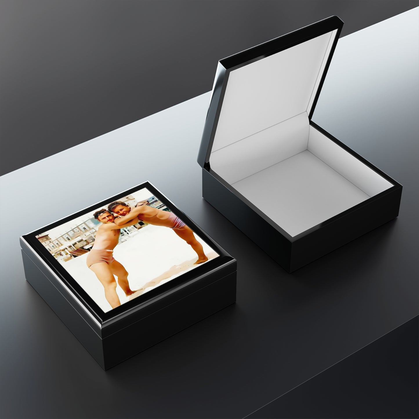 nager 014 | Keepsake Box Vintage Atlantic City Gay Couple Pride Gift Swim Suit Beach Dad Uncle