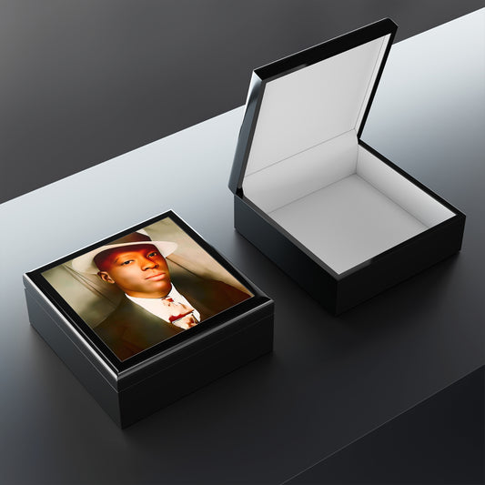 celibataire 019 | Keepsake Box Vintage Black Male 1915 Afro American Handsome Fedora Gay LGBTQ