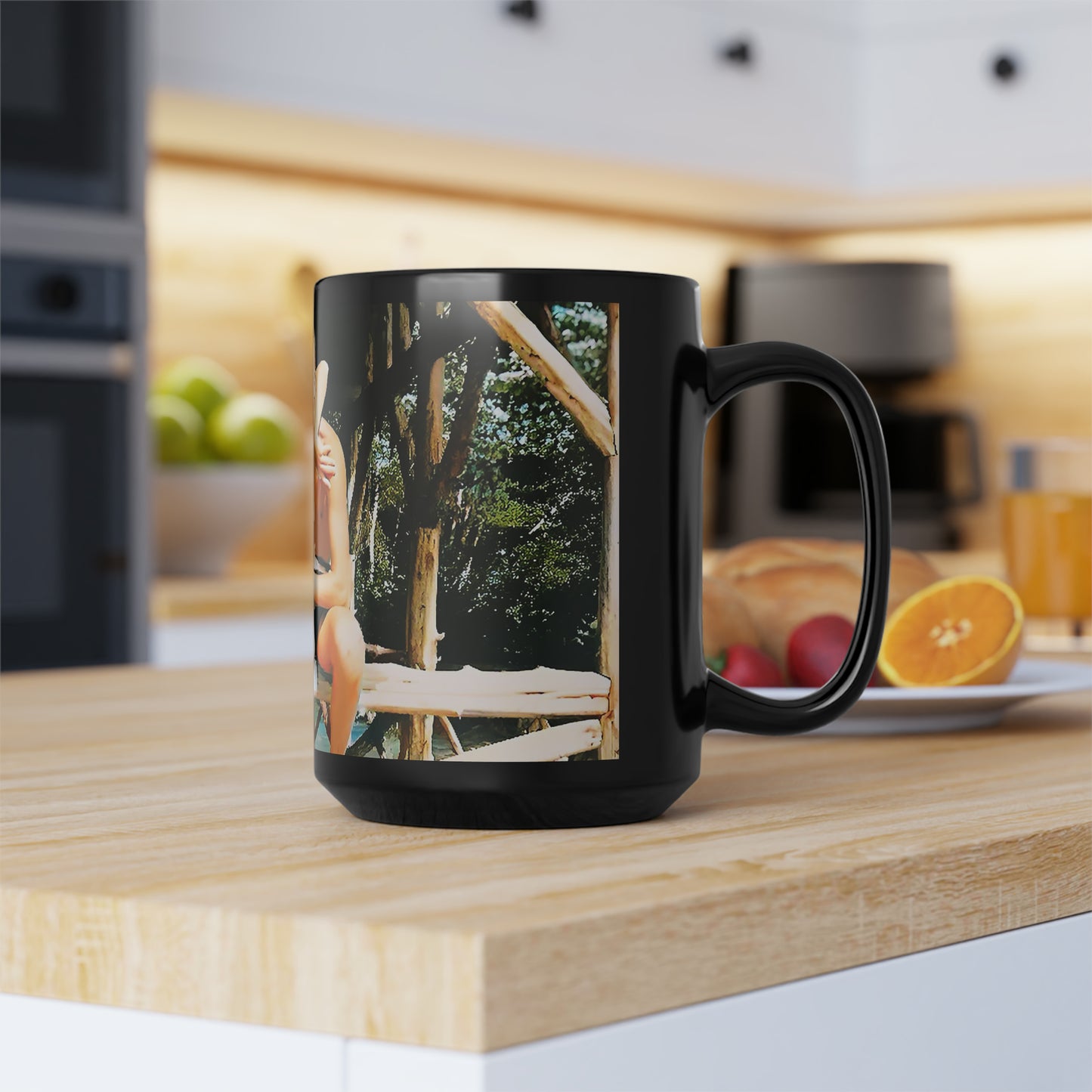 nager 012 | Black Mug, 15oz Vintage Photo Gay Honeymoon Photo Hawaii Beach Queer LGBTQ Present Gift