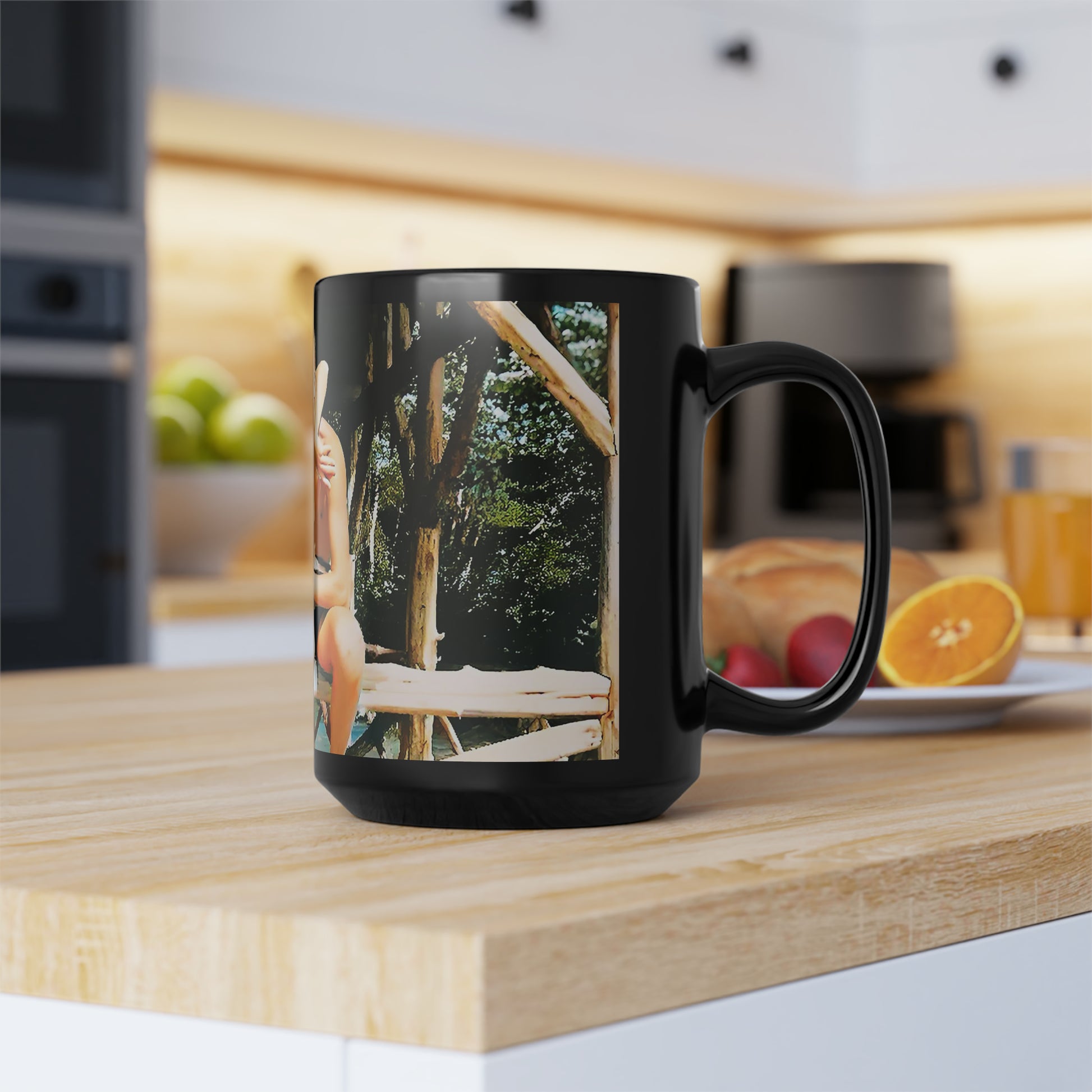 nager 012 | Black Mug, 15oz Vintage Photo Gay Honeymoon Photo Hawaii Beach Queer LGBTQ Present Gift